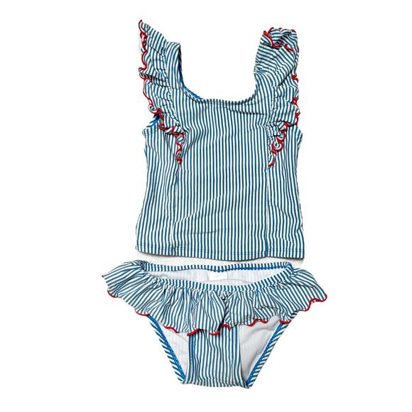 Cat & Jack Seersucker Tankini Swim Suit Size 2T - Picture 1 of 8